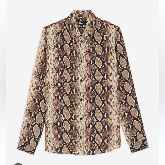 $345 The Kooples NWT Silk Snake Print Blouse - Picture 3 of 10